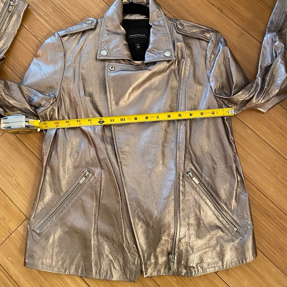 NWT Neiman Marcus Real Metallic Leather Jacket - Picture 8 of 9